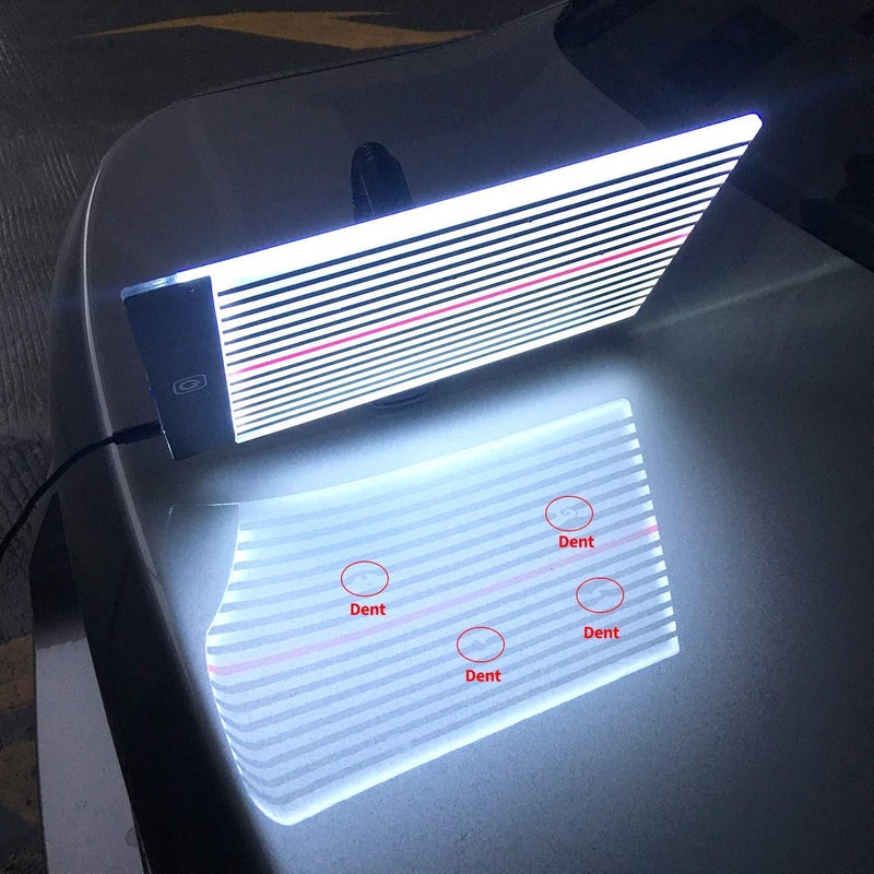 HiYi Paintless Dent Fix Tools Car LED Stripe Line Board Light Find Dent Reflector Dent Removal Repair Tool Lamp with Adjustment Holder and USB Line Power Button with 3 Different Brightness Controls - Image 2